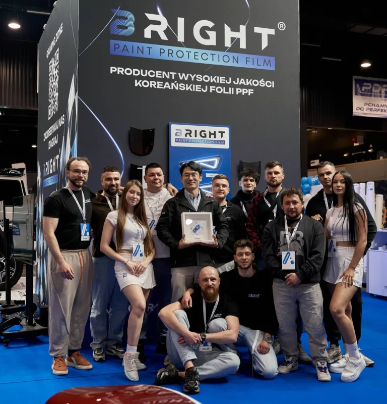 Bright PPF team and CEO at the trade show stand